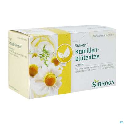 Sie sehen eine Packung Sidroga Kamillenblütentee, 20 Stück, Produktbild: 02 Sidroga Kamillenblütentee, 20 Stück, A-Nr.: 2429279 - 02