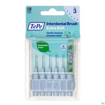 Sie sehen eine Packung Tepe Interdentalbuersten Extra Weich 0,6mm Hellgelb 6st, Produktbild: 02 Tepe Interdentalbuersten Extra Weich 0,6mm Hellgelb 6st, A-Nr.: 3995779 - 02