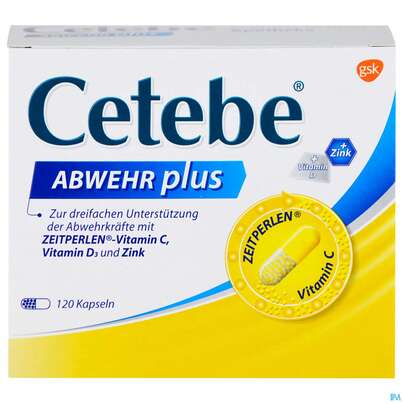 Sie sehen eine Packung CETEBE ABWEHR PLUS KPS, 120 Stück, Produktbild: 01 CETEBE ABWEHR PLUS KPS, 120 Stück, A-Nr.: 4171106 - 01