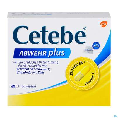 Sie sehen eine Packung CETEBE ABWEHR PLUS KPS, 120 Stück, Produktbild: 06 CETEBE ABWEHR PLUS KPS, 120 Stück, A-Nr.: 4171106 - 06