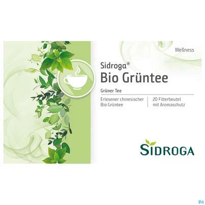Sie sehen eine Packung Sidroga Bio Grüntee, 20 Stück, Produktbild: 01 Sidroga Bio Grüntee, 20 Stück, A-Nr.: 3577119 - 01
