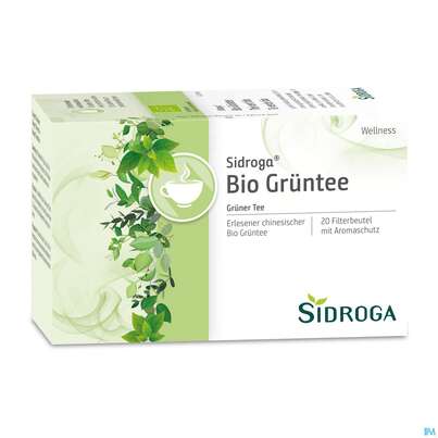Sie sehen eine Packung Sidroga Bio Grüntee, 20 Stück, Produktbild: 02 Sidroga Bio Grüntee, 20 Stück, A-Nr.: 3577119 - 02