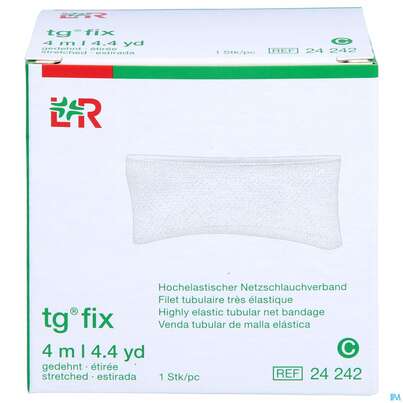 Sie sehen eine Packung Schlauchverband Tg/fix Netz Gr C Kopf Kl, Arm, Bein 4m, Produktbild: 01 Schlauchverband Tg/fix Netz Gr C Kopf Kl, Arm, Bein 4m, A-Nr.: 2249554 - 01
