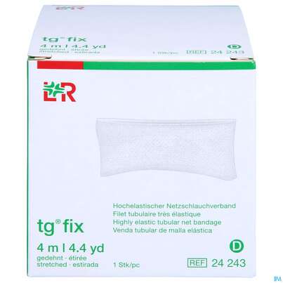 Sie sehen eine Packung Schlauchverband Tg/fix Netz Gr D Kopf Gr, Rumpf Kl 4m, Produktbild: 01 Schlauchverband Tg/fix Netz Gr D Kopf Gr, Rumpf Kl 4m, A-Nr.: 2249560 - 01
