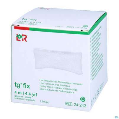 Sie sehen eine Packung Schlauchverband Tg/fix Netz Gr D Kopf Gr, Rumpf Kl 4m, Produktbild: 02 Schlauchverband Tg/fix Netz Gr D Kopf Gr, Rumpf Kl 4m, A-Nr.: 2249560 - 02