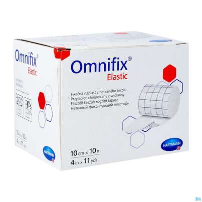 Sie sehen eine Packung Fixierpflaster Omnifix Elastic Fixiervlies 10mx 10cm 1st, Produktbild: 03 Fixierpflaster Omnifix Elastic Fixiervlies 10mx 10cm 1st, A-Nr.: 2250008 - 03