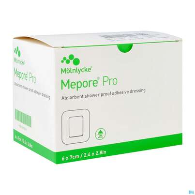 Sie sehen eine Packung Mepore/pro Folienverband Steril 6x 7cm 60st, Produktbild: 03 Mepore/pro Folienverband Steril 6x 7cm 60st, A-Nr.: 2393363 - 03