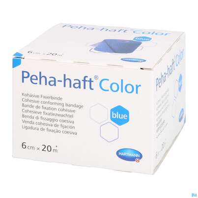 Sie sehen eine Packung Peha-haft Color Latexfrei Blue 20mx 6cm 1st, Produktbild: 04 Peha-haft Color Latexfrei Blue 20mx 6cm 1st, A-Nr.: 3879820 - 04