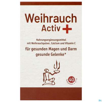 Sie sehen eine Packung Weihrauch Activ +hws Tabl 40st, Produktbild: 01 Weihrauch Activ +hws Tabl 40st, A-Nr.: 2047000 - 01