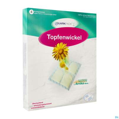 Sie sehen eine Packung Kalt/warm Therapie Quarkpack Topfenwickel +arnika 4st, Produktbild: 02 Kalt/warm Therapie Quarkpack Topfenwickel +arnika 4st, A-Nr.: 3869282 - 02