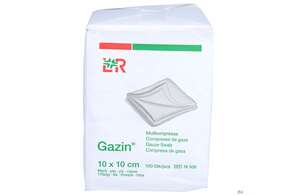 Mullkompressen Gazin Baumw.17faedig Unsteril 8fach 10x 10cm 100st, A-Nr.: 2386920 - 01