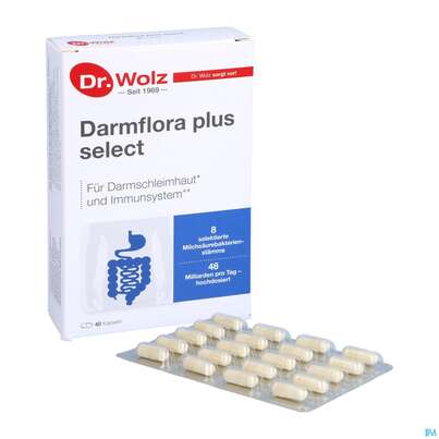 Sie sehen eine Packung Darmflora Plus Dr.wolz Select Kapseln Nr 60586 40st, Produktbild: 05 Darmflora Plus Dr.wolz Select Kapseln Nr 60586 40st, A-Nr.: 3839298 - 05