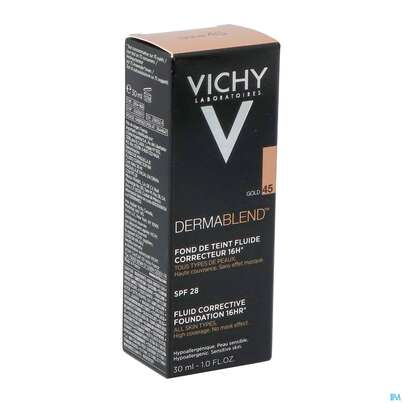 Sie sehen eine Packung VICHY DERMABL.M-UP 45 GOLD, 30 Milliliter, Produktbild: 06 VICHY DERMABL.M-UP 45 GOLD, 30 Milliliter, A-Nr.: 3044647 - 06