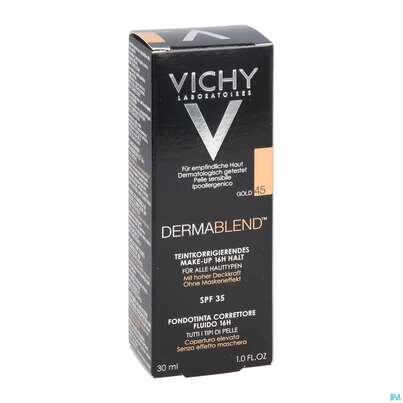 Sie sehen eine Packung VICHY DERMABL.M-UP 45 GOLD, 30 Milliliter, Produktbild: 09 VICHY DERMABL.M-UP 45 GOLD, 30 Milliliter, A-Nr.: 3044647 - 09