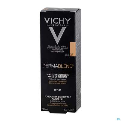 Sie sehen eine Packung VICHY DERMABL.M-UP 35 SAND, 30 Milliliter, Produktbild: 02 VICHY DERMABL.M-UP 35 SAND, 30 Milliliter, A-Nr.: 3044630 - 02