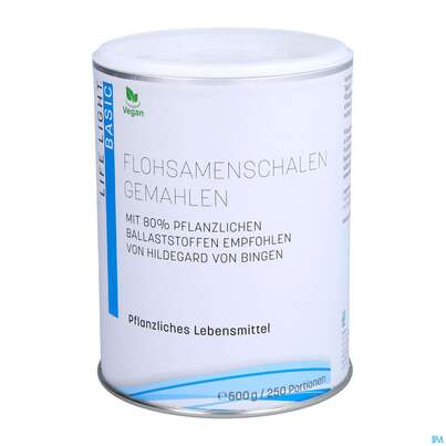 Sie sehen eine Packung FLOHSAMENSCHAL GEMAHLEN, 500 Gramm, Produktbild: 03 FLOHSAMENSCHAL GEMAHLEN, 500 Gramm, A-Nr.: 1752423 - 03