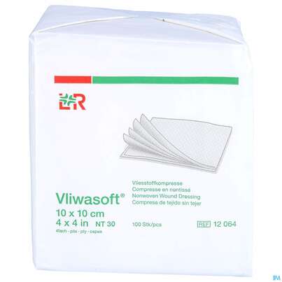 Sie sehen eine Packung VLIWASOFT VLIESK 4F UST10X10, 100 Stück, Produktbild: 01 VLIWASOFT VLIESK 4F UST10X10, 100 Stück, A-Nr.: 1017014 - 01