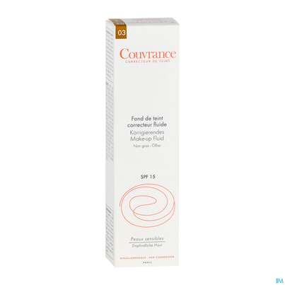 Sie sehen eine Packung Avène Couvrance Korrigierendes Make-up Fluid Sand 30ml, Produktbild: 05 Avène Couvrance Korrigierendes Make-up Fluid Sand 30ml, A-Nr.: 2993459 - 05