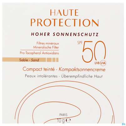 Sie sehen eine Packung Avène Kompaktsonnencreme Sand Spf 50+ 10g, Produktbild: 02 Avène Kompaktsonnencreme Sand Spf 50+ 10g, A-Nr.: 2993436 - 02