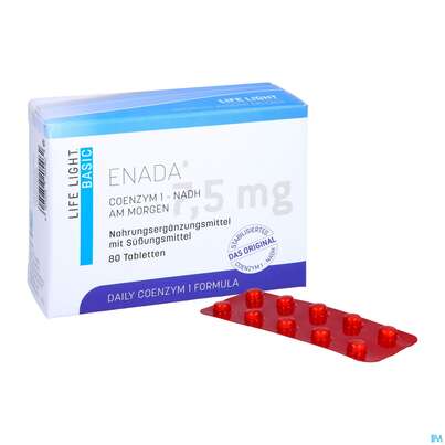 Sie sehen eine Packung ENADA NADH TBL BIRKMAY 7,5MG, 80 Stück, Produktbild: 04 ENADA NADH TBL BIRKMAY 7,5MG, 80 Stück, A-Nr.: 2963926 - 04