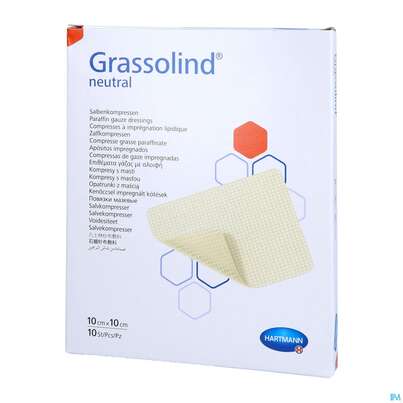 Sie sehen eine Packung GRASSOLIND SLB KOMPR 10X10, 10 Stück, Produktbild: 02 GRASSOLIND SLB KOMPR 10X10, 10 Stück, A-Nr.: 1520233 - 02