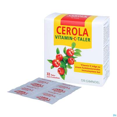 Sie sehen eine Packung VIT C CEROLA TALER GRANDEL, 32 Stück, Produktbild: 04 VIT C CEROLA TALER GRANDEL, 32 Stück, A-Nr.: 1578310 - 04