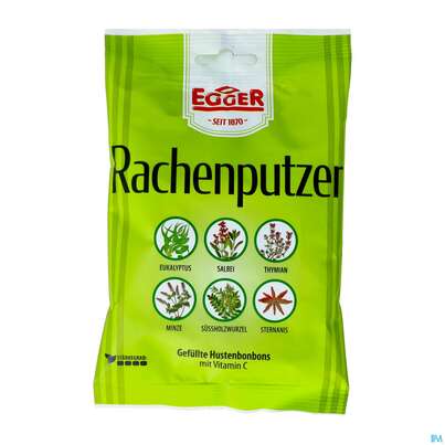 Sie sehen eine Packung EGGER HUBONB RACHENPUTZER, 75 Gramm, Produktbild: 01 EGGER HUBONB RACHENPUTZER, 75 Gramm, A-Nr.: 2329649 - 01