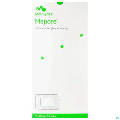 Sie sehen eine Packung Wundverband Mepore Steril 9x 20cm 30st, Produktbild: 01 Wundverband Mepore Steril 9x 20cm 30st, A-Nr.: 0761383 - 01