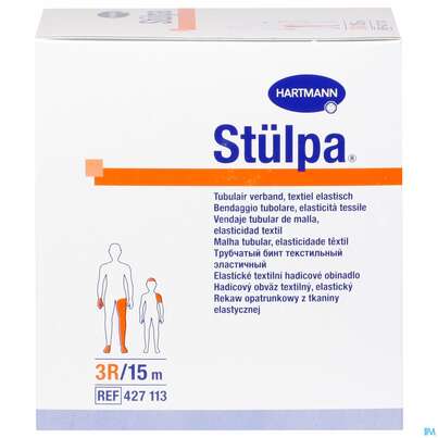 Sie sehen eine Packung Schlauchverband Stuelpa-fertigverband Rollen Gr 3r 8cm 15m, Produktbild: 01 Schlauchverband Stuelpa-fertigverband Rollen Gr 3r 8cm 15m, A-Nr.: 0711959 - 01