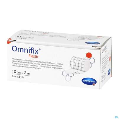Sie sehen eine Packung Fixierpflaster Omnifix Elastic Fixiervlies 2mx 10cm 1st, Produktbild: 03 Fixierpflaster Omnifix Elastic Fixiervlies 2mx 10cm 1st, A-Nr.: 1493890 - 03