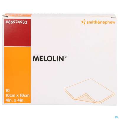 Sie sehen eine Packung Wundauflagen Melolin Nichthaftend Steril 10x 10cm 10st, Produktbild: 01 Wundauflagen Melolin Nichthaftend Steril 10x 10cm 10st, A-Nr.: 0501601 - 01
