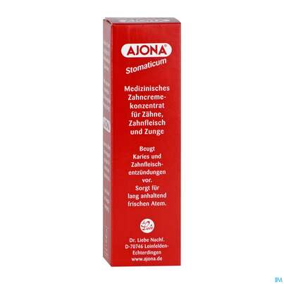 Sie sehen eine Packung Zahnpaste Ajona Stomaticum Rot 25ml, Produktbild: 05 Zahnpaste Ajona Stomaticum Rot 25ml, A-Nr.: 0208278 - 05
