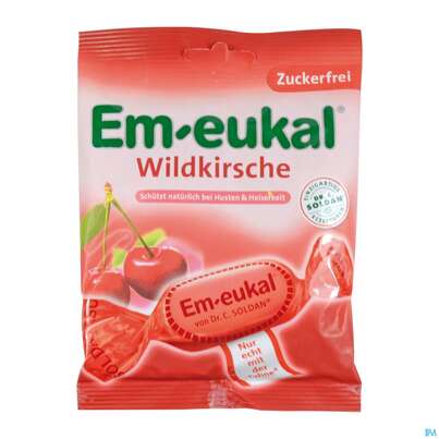 Sie sehen eine Packung EM-EUKAL BONB ZFR WILDKIRSCH, 75 Gramm, Produktbild: 01 EM-EUKAL BONB ZFR WILDKIRSCH, 75 Gramm, A-Nr.: 2755091 - 01