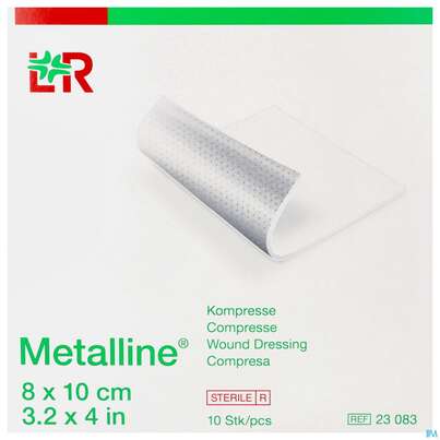Sie sehen eine Packung METAL.LOH KOMPR E 10X 8CM, 10 Stück, Produktbild: 02 METAL.LOH KOMPR E 10X 8CM, 10 Stück, A-Nr.: 0191193 - 02
