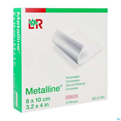 Sie sehen eine Packung METAL.LOH KOMPR E 10X 8CM, 10 Stück, Produktbild: 03 METAL.LOH KOMPR E 10X 8CM, 10 Stück, A-Nr.: 0191193 - 03