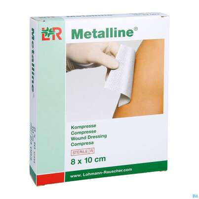 Sie sehen eine Packung METAL.LOH KOMPR E 10X 8CM, 10 Stück, Produktbild: 05 METAL.LOH KOMPR E 10X 8CM, 10 Stück, A-Nr.: 0191193 - 05