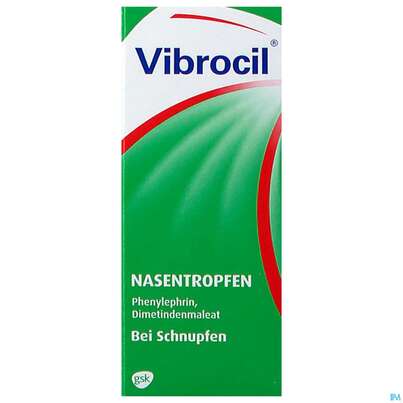 Sie sehen eine Packung Vibrocil Nasentropfen, 15 Milliliter, Produktbild: 01 Vibrocil Nasentropfen, 15 Milliliter, A-Nr.: 0842124 - 01