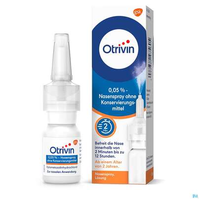 Sie sehen eine Packung Otrivin 0,05% Nasenspray ohne Konservierungsmittel, 10 Milliliter, Produktbild: 03 Otrivin 0,05% Nasenspray ohne Konservierungsmittel, 10 Milliliter, A-Nr.: 2475606 - 03