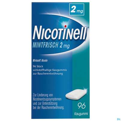 Nicotinell Mint Frisch 2mg wirkstoffhaltige Kaugummis zur Raucherentwöhnung, 96 Stück, A-Nr.: 1319910 - 02