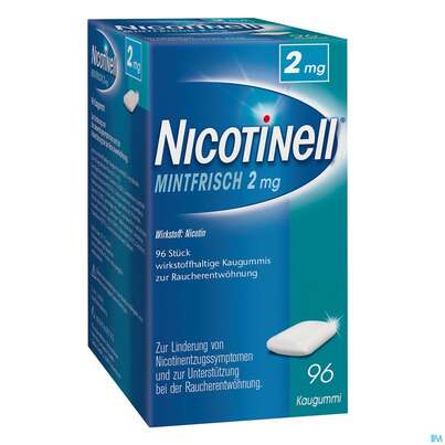 Nicotinell Mint Frisch 2mg wirkstoffhaltige Kaugummis zur Raucherentwöhnung, 96 Stück, A-Nr.: 1319910 - 05