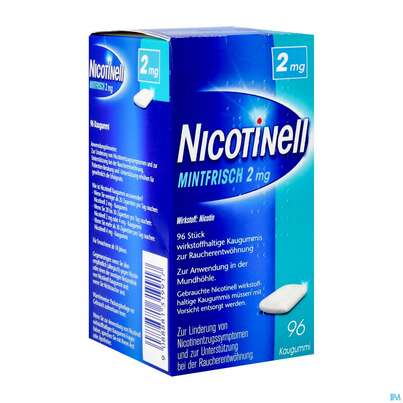 Nicotinell Mint Frisch 2mg wirkstoffhaltige Kaugummis zur Raucherentwöhnung, 96 Stück, A-Nr.: 1319910 - 06