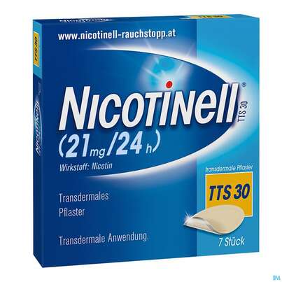 Nicotinell TTS 30 transdermales Pflaster 7 Stück, 7 Stück, A-Nr.: 1254553 - 02