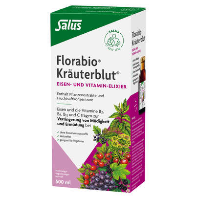 Sie sehen eine Packung Florabio® Kräuterblut®-Saft, 500 Milliliter, Produktbild: 01 Florabio® Kräuterblut®-Saft, 500 Milliliter, A-Nr.: 1133157 - 01