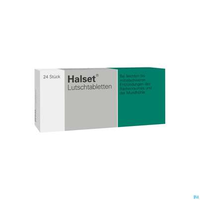 Sie sehen eine Packung Halset® Lutschtabletten, 24 Stück, Produktbild: 02 Halset® Lutschtabletten, 24 Stück, A-Nr.: 1091275 - 02