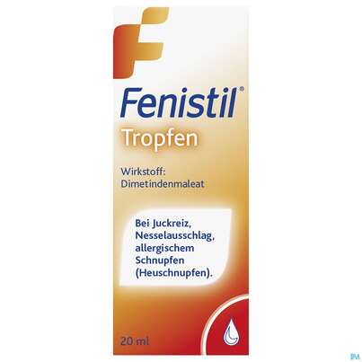 Sie sehen eine Packung Fenistil Tropfen, 20 Milliliter, Produktbild: 02 Fenistil Tropfen, 20 Milliliter, A-Nr.: 4951933 - 02