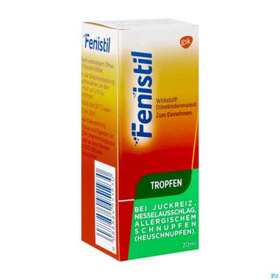 Sie sehen eine Packung Fenistil Tropfen, 20 Milliliter, Produktbild: 05 Fenistil Tropfen, 20 Milliliter, A-Nr.: 4951933 - 05