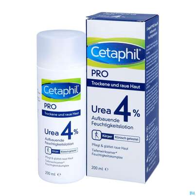 Sie sehen eine Packung Cetaphil PRO Urea 4% aufbauende Feuchtigkeitslotion, 200 Milliliter, Produktbild: 04 Cetaphil PRO Urea 4% aufbauende Feuchtigkeitslotion, 200 Milliliter, A-Nr.: 5346163 - 04