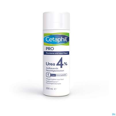 Sie sehen eine Packung Cetaphil PRO Urea 4% aufbauende Feuchtigkeitslotion, 200 Milliliter, Produktbild: 06 Cetaphil PRO Urea 4% aufbauende Feuchtigkeitslotion, 200 Milliliter, A-Nr.: 5346163 - 06