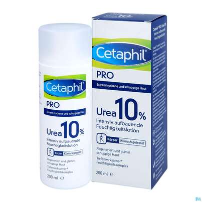 Sie sehen eine Packung Cetaphil PRO Urea 10% Intensiv aufbauende Feuchtigkeitslotion, 200 Milliliter, Produktbild: 04 Cetaphil PRO Urea 10% Intensiv aufbauende Feuchtigkeitslotion, 200 Milliliter, A-Nr.: 5346192 - 04