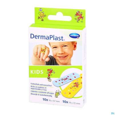 Sie sehen eine Packung Wundpflaster Dermaplast Kids Strips 2 Groessen 20st, Produktbild: 02 Wundpflaster Dermaplast Kids Strips 2 Groessen 20st, A-Nr.: 3041583 - 02
